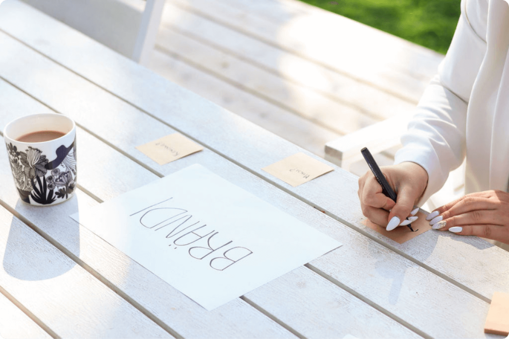 Käsi kirjoittaa brandin rakentamisesta